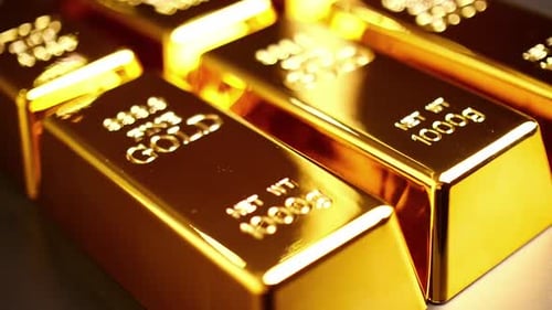 Close up of gold bars. Financial concept