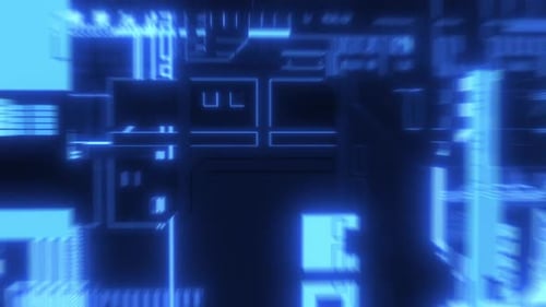 Abstract Futuristic Digital Grid Data Flow Background