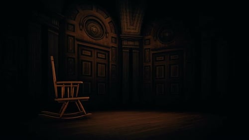 Eerie Rocking Chair Animation in Dark Ornate Room