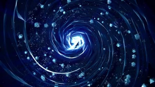 Futuristic Blue Geometric Light Tunnel Background Animation