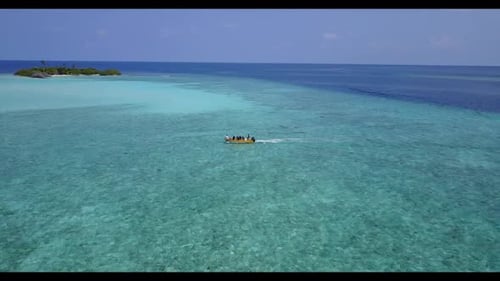 Aerial drone shot texture of beautiful bay beach time by aqua blue ocean and white sand background o