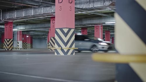 Car in Underground Parking Lot
