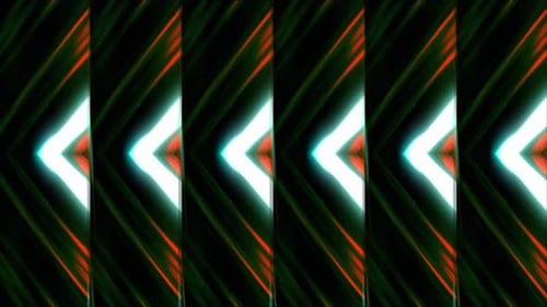 Vibrant Neon Glitch Chevron Pattern Animated Background