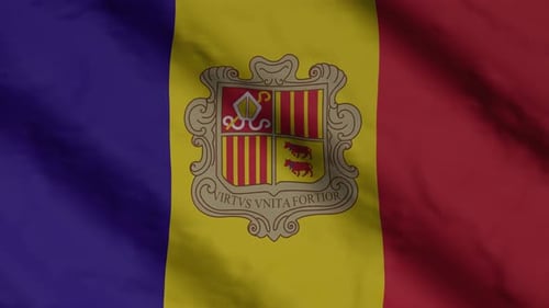 Realistic Waving Andorra National Flag Loop