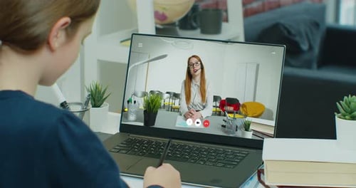 Child Attending Online Class at Home