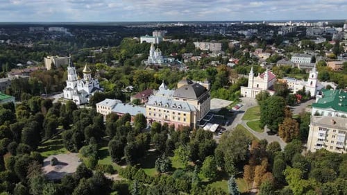 Aerial Shot The City Zhytomyr. Ukraine
