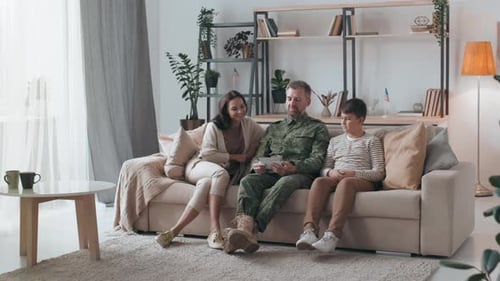 Family Togetherness with Soldier Dad at Home