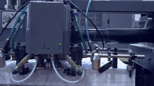 Industrial Printing Machine Processing Paper in a Factory