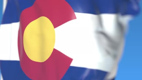 Realistic Waving Colorado State Flag Animation