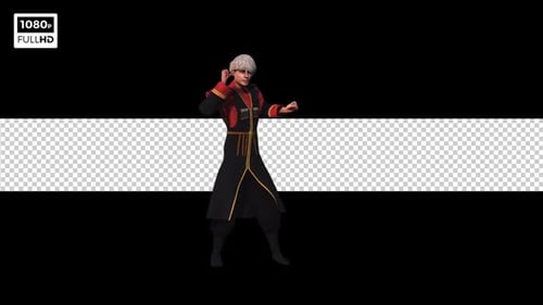 3D Animated Man Dancing in Traditional Costume with Alpha