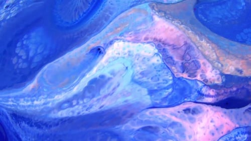 Abstract Organic Shapes Flowing in Blues, Pinks and Whites