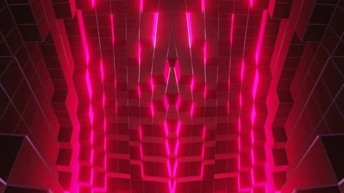Rote Neon-Box-Wand