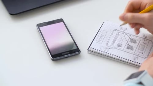 Creative Woman Designing Mobile App Interface