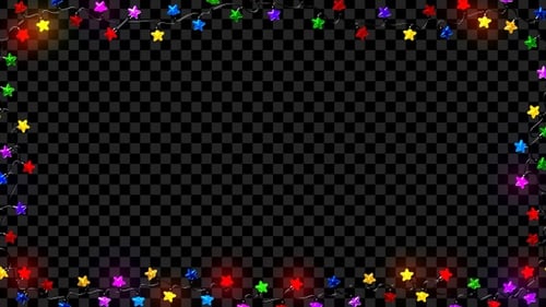 Colorful Star String Lights Celebration Frame
