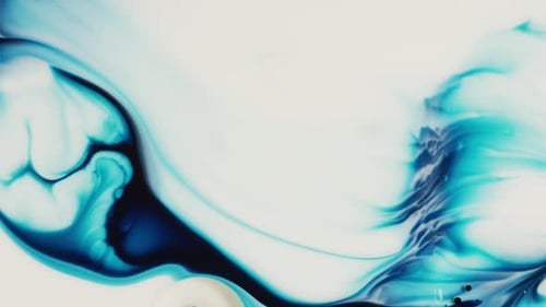Abstract Blue and Teal Ink Swirling