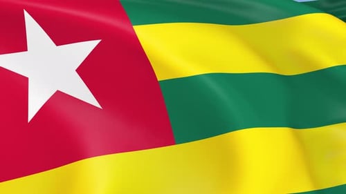 Waving Flag of Togo National Seamless Loop Background