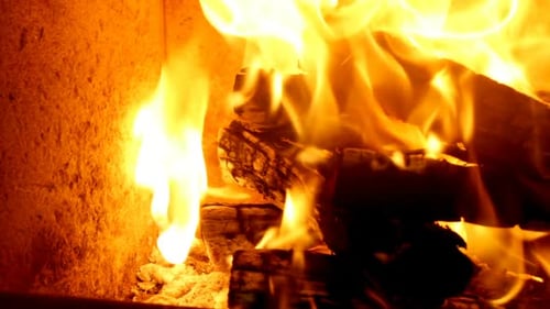 Fireplace at home 4k