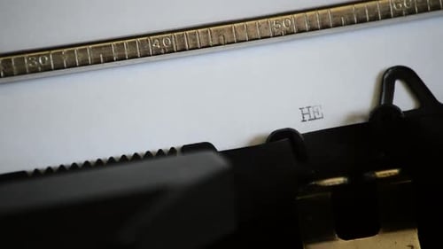 Typing 'Hello' on a Vintage Typewriter