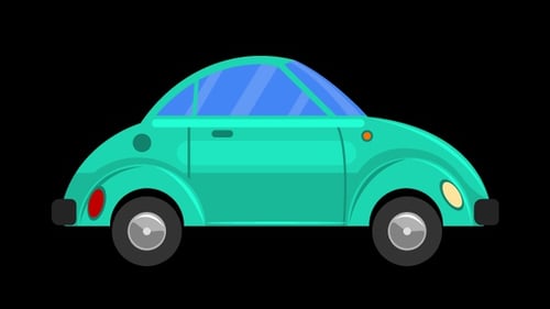 Animated Flat Design Car Driving Loop