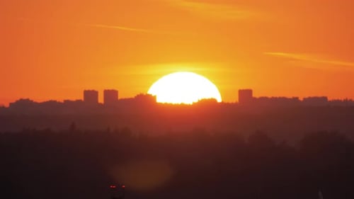 Golden Sun Setting in the City