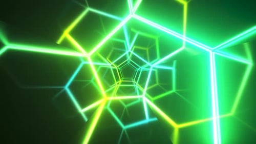 Endless Flight in the Corridor with a Laser Neon Curve