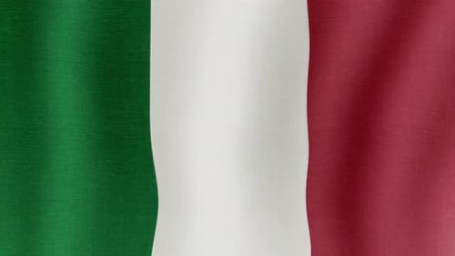 Close Up of Italian National Flag Waving