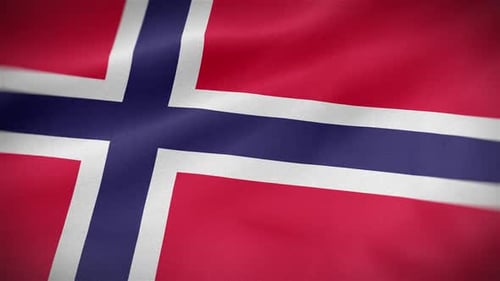 Realistic Waving Flag of Norway Loop