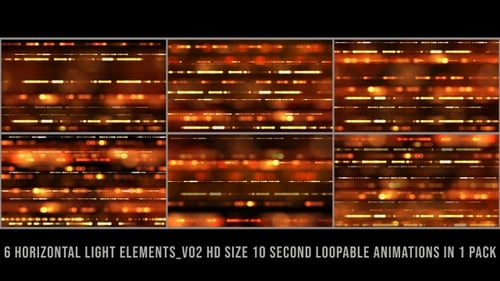 Horizontal Bokeh Lights Element Pack V02