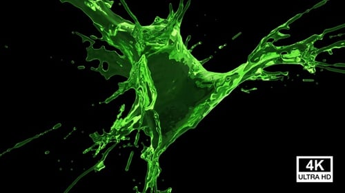 Green Color Water Drops Splash V2