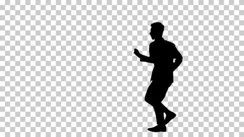 Silhouette Mann geht und tanzt, Alpha Channel