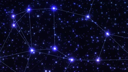 Abstract Digital Network of Connecting Blue Points Loop