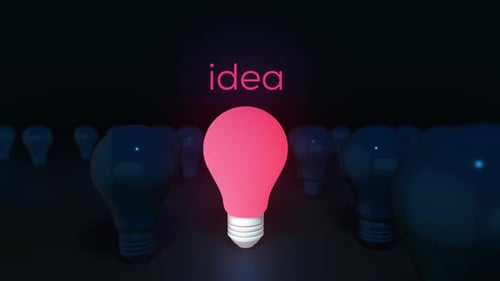 Glowing Idea Light Bulb Corporate Animation