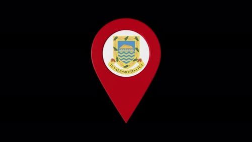 Tuvalu Coat of Arms Location Pin 3D Rotation