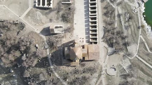 Aerial Ruin Of Ancient Church