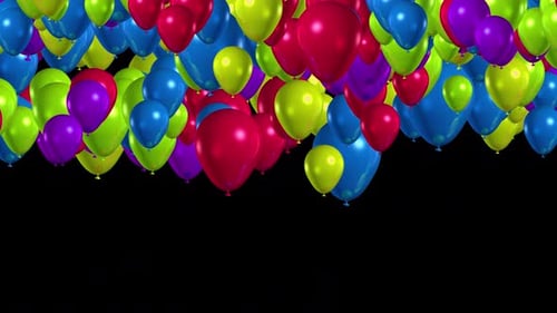 Colorful Party Balloons Flying Up Transition