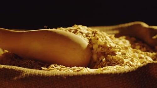 Grocery Cornflakes on Black Background Closeup