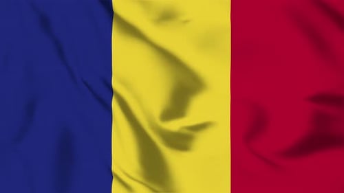 Realistic Fabric Waving Flag of Romania