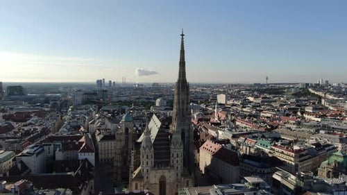 Aerial view of St. Stephen's Cathedral in Vienna, Austria, Europe