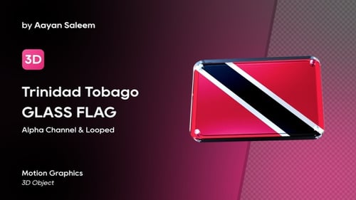 Modern Glossy Trinidad and Tobago Flag Rotation Animation