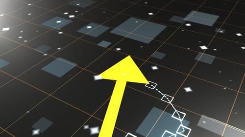 Animated Upward Trend Arrow Corporate Growth Background