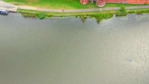 Malbork, Pomerania Poland Panoramic view of the medieval Teutonic Order Castle in Malbork, Poland -