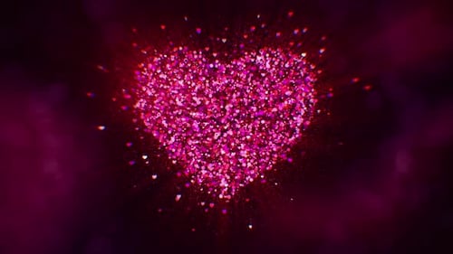 Animated Pink Glitter Heart for Romantic Celebrations