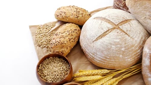 Selection of Fresh Bread Still Life Display