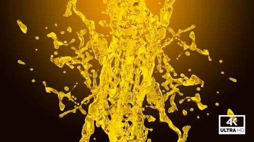 Dynamic Golden Fluid Splash Reveal