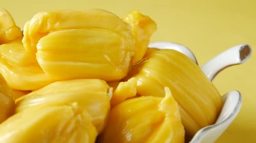 Close Up of Slice of Jackfruits in a Bowl on Table