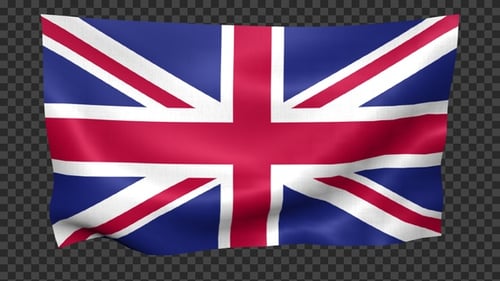 Realistic Waving United Kingdom Flag Loop