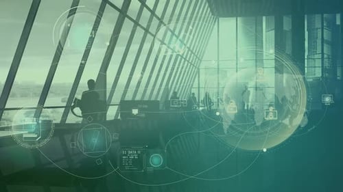 Futuristic Corporate Data HUD Interface Digital Technology Animation