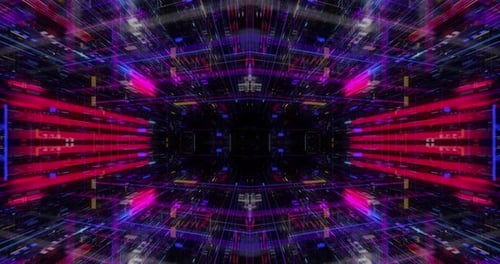 Flying futuristic central processing unit. loop / 3D render