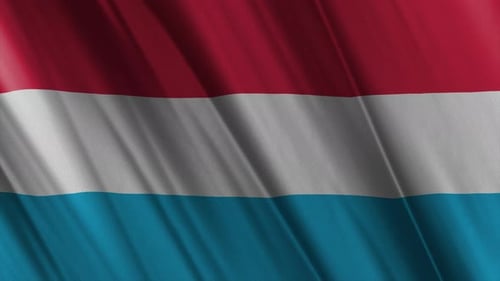 Luxembourg National Flag Waving Loop Animation