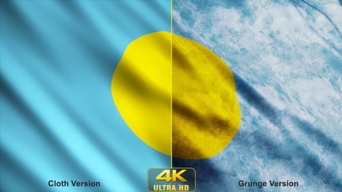 Dynamic Waving National Flag of Palau